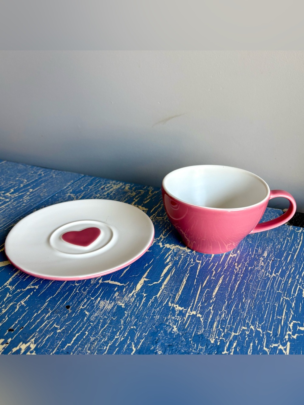 Cute Starbucks Coffee Heart Cup and Saucer Set